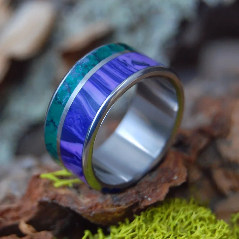 Dream State | Men's Charoite, Jade & Titanium Wedding Ring