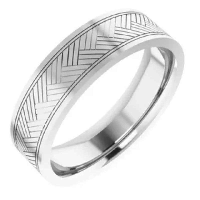 EZRA | Men's Wedding Ring | Patterned Band