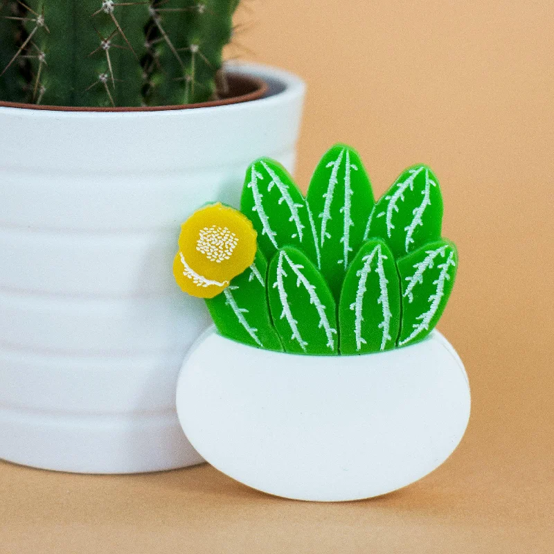 Flowering Cactus Brooch