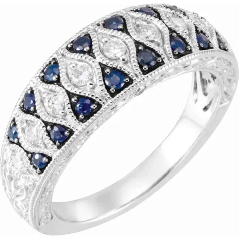 HARPER | Women's Diamond and Sapphire Wedding Ring | Fashion Ring