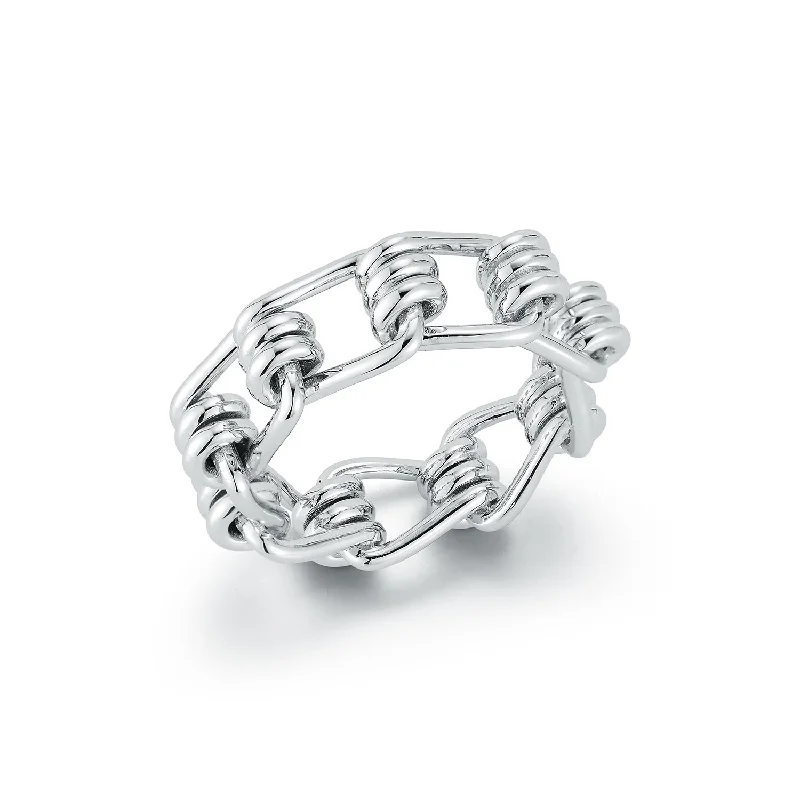 HUXLEY STERLING SILVER COIL LINK RING