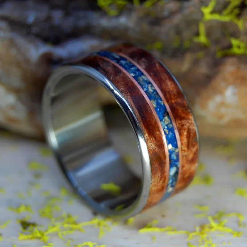 King Louie | Men's Redwood, Beach Sand, Sea Shells & Titanium Wedding Ring