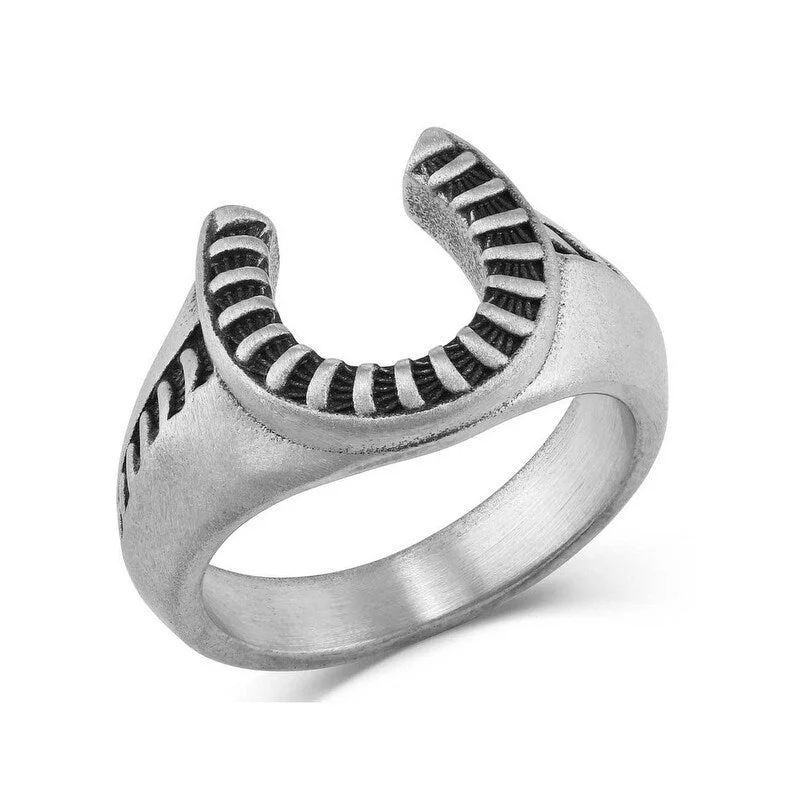 Montana Silversmiths Ring Mens Striking Horseshoe Silver RG5541