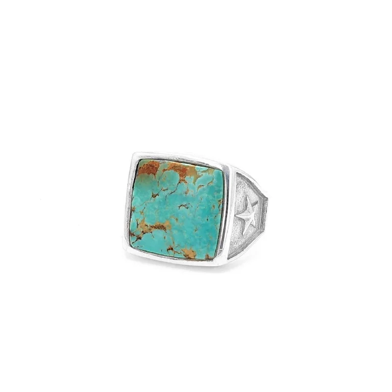 Mr. LOWE Men's Sonoran Turquoise Square Ring