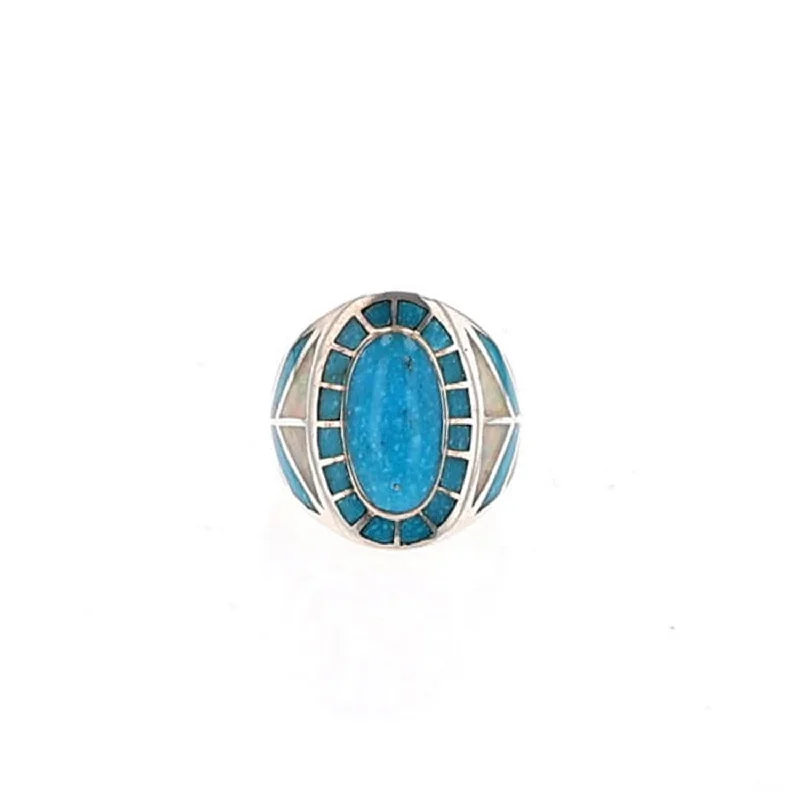 Mr. LOWE Turquoise and Opal Southwest Ring