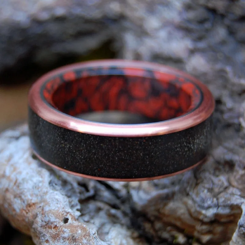 One Night In Morocco | Men's Copper, Sahara Desert Sand & Titanium Wedding Ring