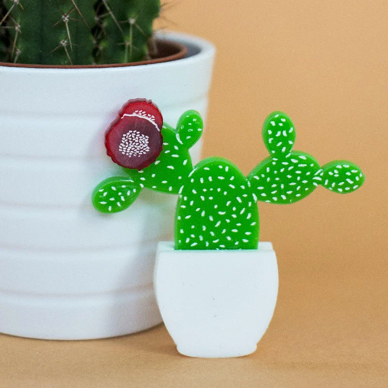 Prickly Pear Cactus Brooch