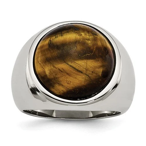 Stainless Steel Tiger's Eye Ring