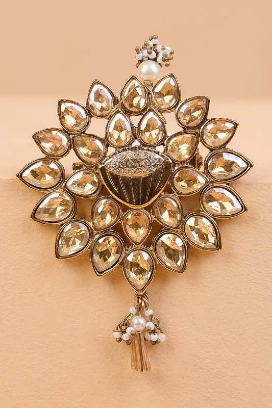 Transparent Crystal Stone Brooch