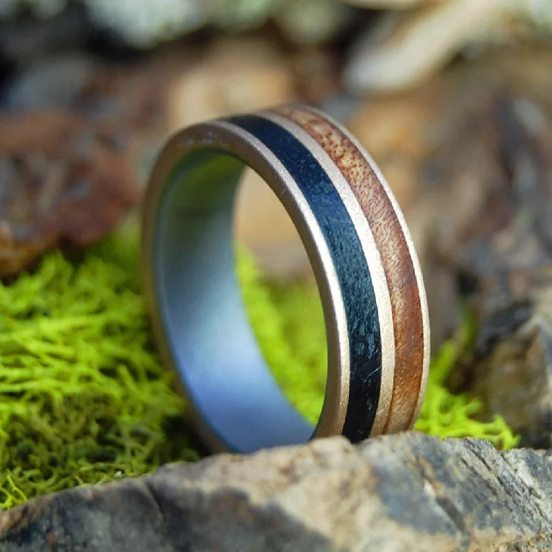 Vermont Slate & Sugar Maple | Men's Maple Wood, Vermont Slate, Titanium & Bronze Wedding Ring