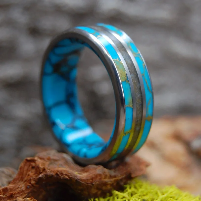 Woolly Mammoth Ocean | Men's Woolly Mammoth Tusk, Stone & Titanium Wedding Ring